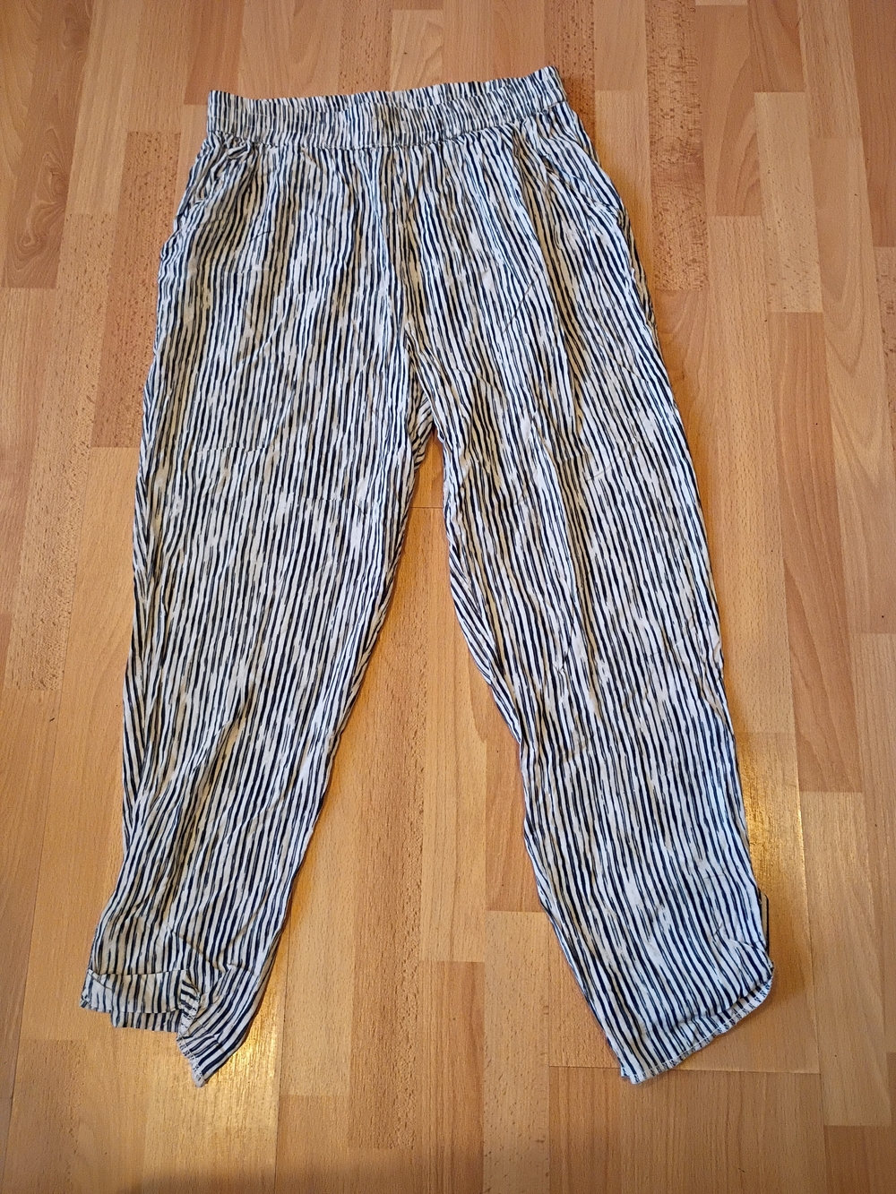 Seafolly Black and White Striped Lightweight Pants XS